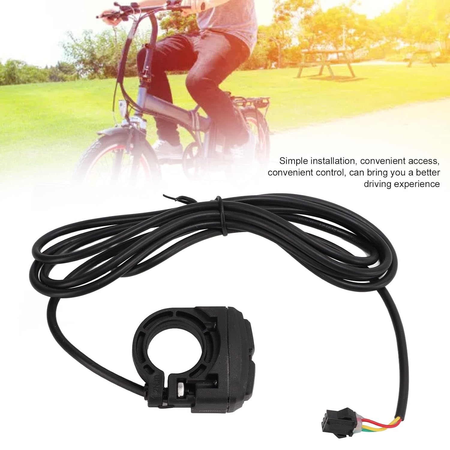 Lamp Horn Switch, 2 in 1 Motorcycle Horn Turn ON/Off Control Anti Slip Electric Scooter Light Switch Signal Button with 170cm/66.9in Cable for 22.2mm/8.7in Handle