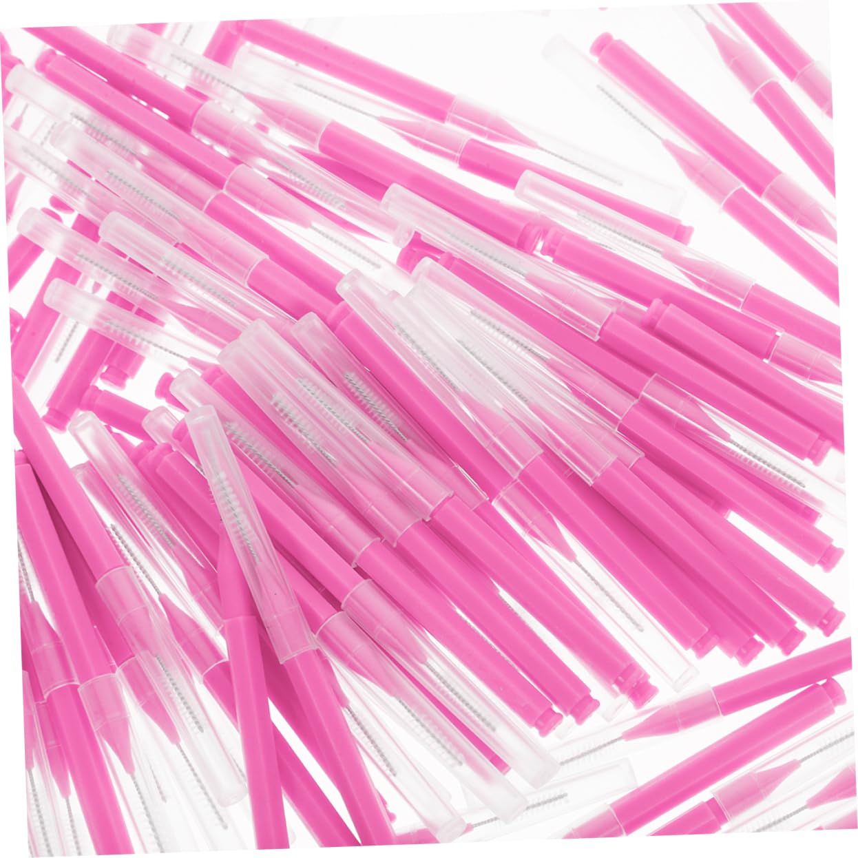 TOPBATHY 200 Cepillos Interdentales Rosas para Limpieza Dental Cerdas Suaves, Materiales Lavables y Fácil Mantenimiento para Uso en Dientes y Encías en Casa o Viaje