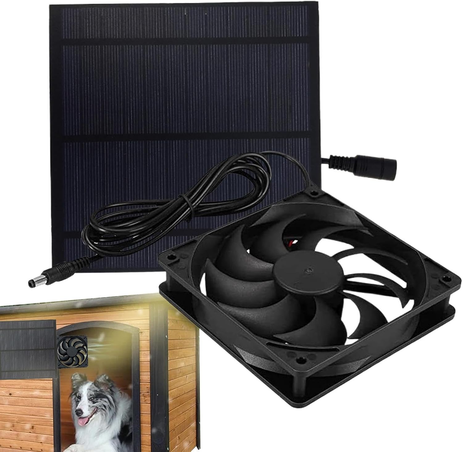 Waterproof Solar Fan, Chicken Coop Dog House Ventilation - Solar Powered Ex