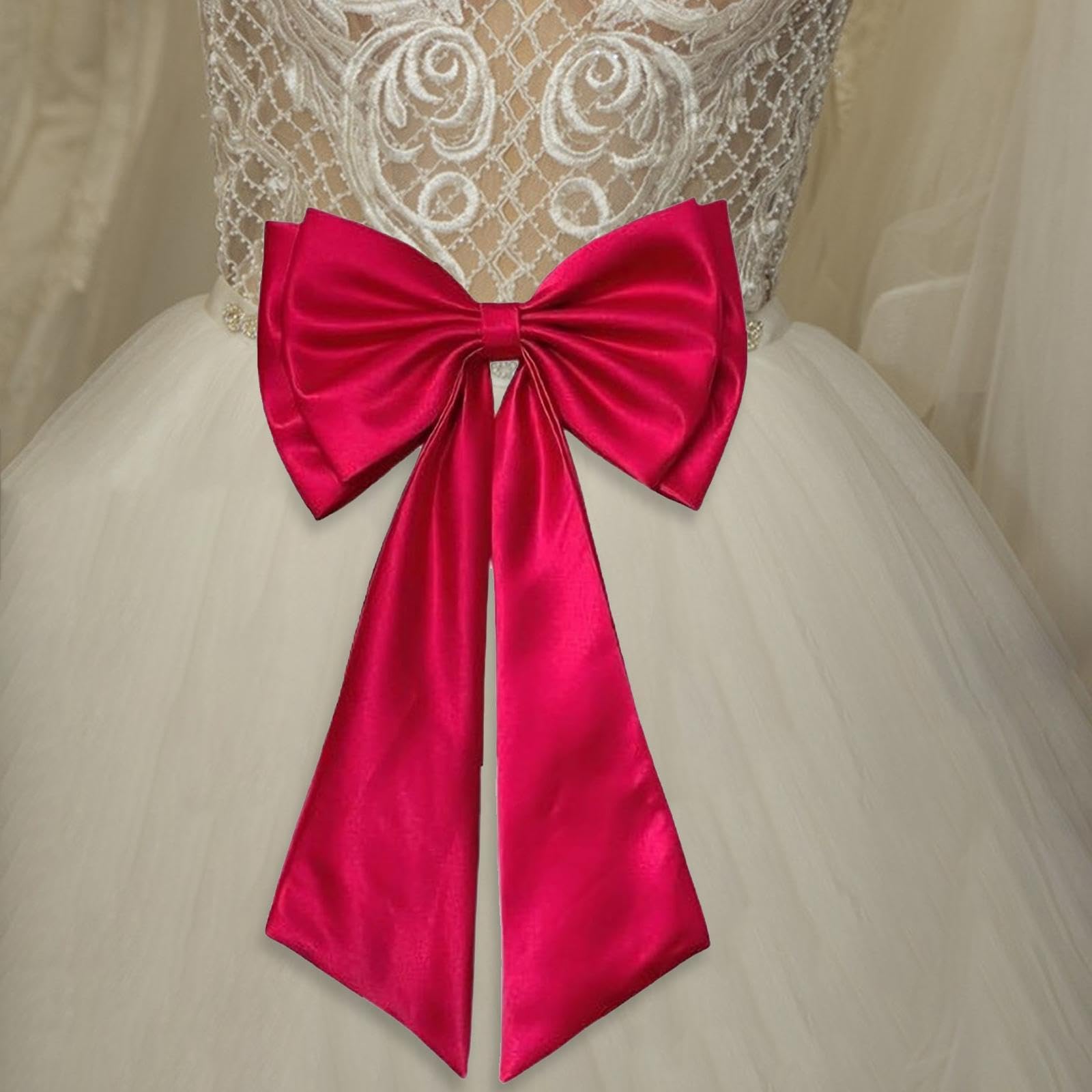 Nœud Papillon Amovible En Satin, Accessoire élégant, Grand Nœud pour Robes, D'année, Cadeaux, Fêtes