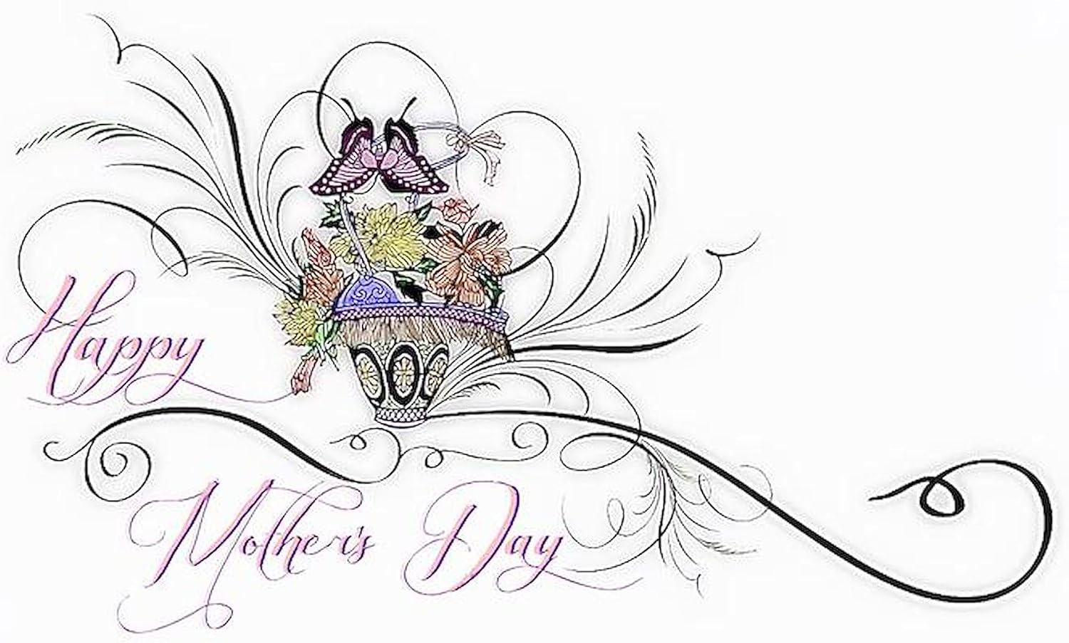 CafePress Happy Mothers Day Flower Basket Car Magnet 20 X 12 Car Magnet, 20"x 12" Magnetic Door Display