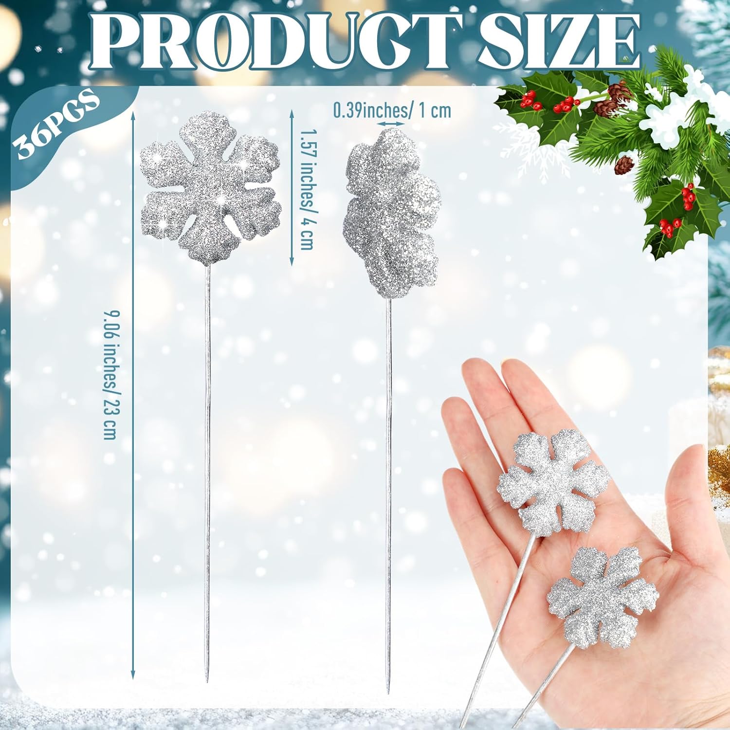 キラキラ光るウォーターツリー スノーフレークホワイト LED – THE GLOBE オンラインショップ 36個 クリスマスフォーム スノーフレークピック グリッターフォーム スノーフレークピック ツリーデコレーション 花瓶フィラー キラ
