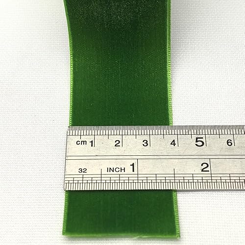 Miniatura 2 de Chenkou Craft Cinta de terciopelo verde de Navidad de 1 12 pulgadas a granel (verde, 1 12 pulgadas)