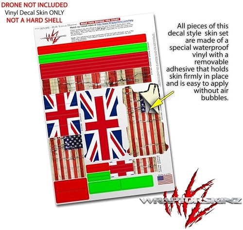 Miniatura 4 de Skin Decal Wrap Pack 2 para DJI Ryze Tello Drone Union Jack 02 Drone no incluido