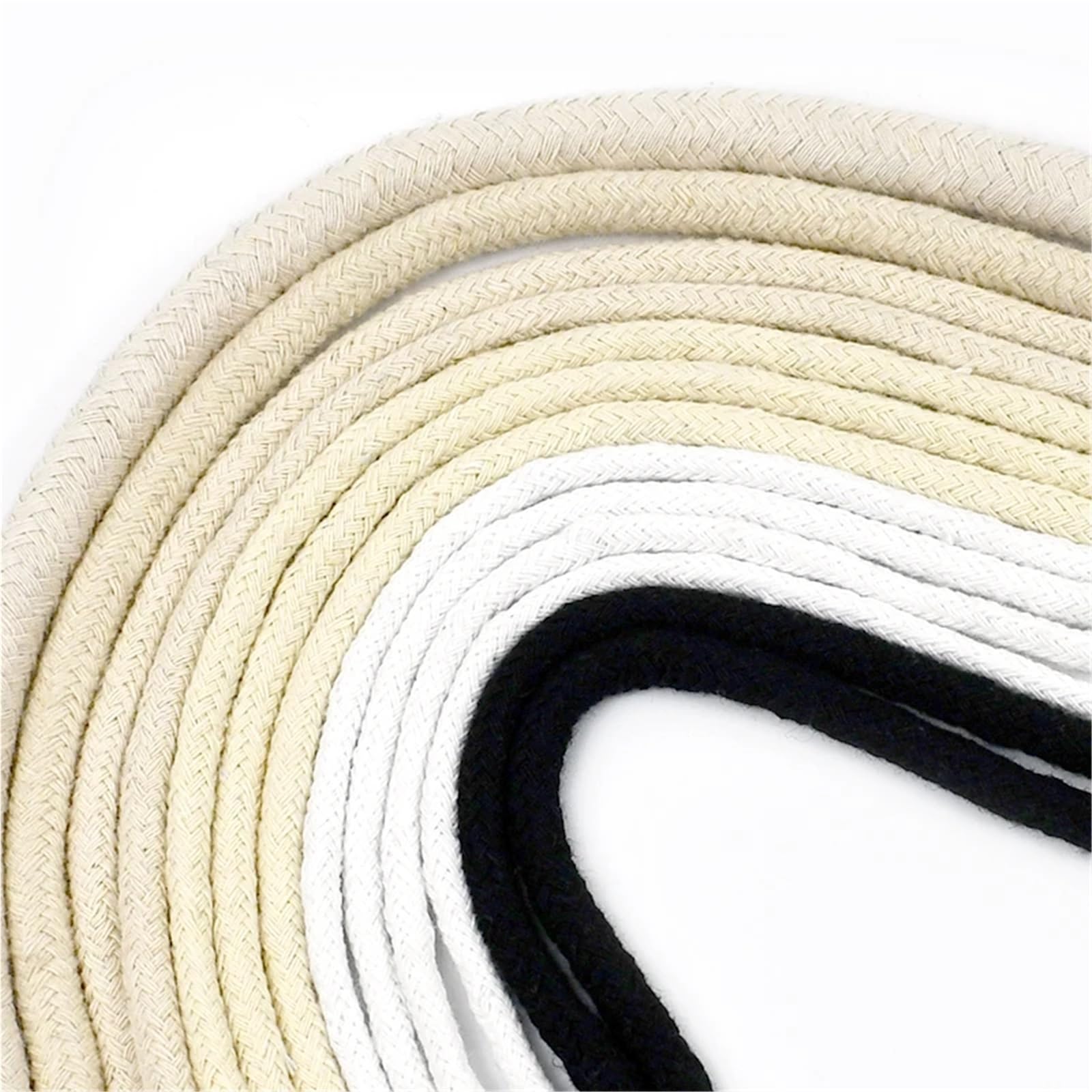 Bawełniany sznurek do makramy, Skręcony sznurek bawełniany Multicolor 4-10mm 10/20M do sznurka torby szycia makramy Tekstylia domowe | Beige-10mm,10Meters