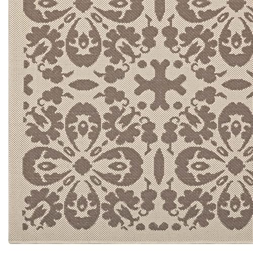 Modway Ariana Vintage Floral Trellis 9X12 Indoor And Outdoor Area Rug In Light And Dark Beige #TOP7