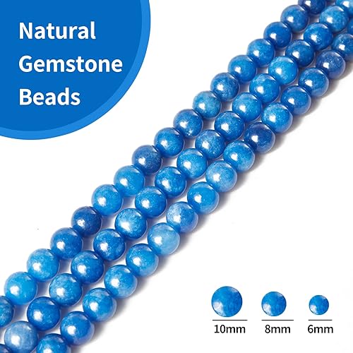 Miniatura 4 de 45 cuentas de cianita natural de 0.315 pulgadas, cuentas redondas sueltas para hacer joyas