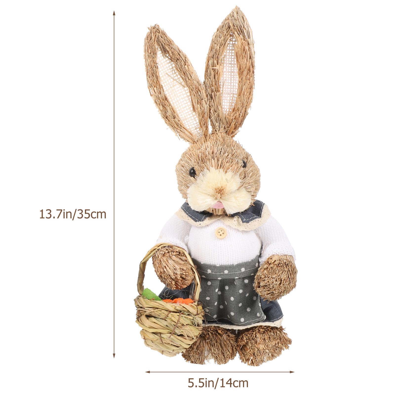 PACKOVE 2pezzi Coniglietti Pasquali Intrecciati Mano in Paglia Decorazioni Rustiche per Casa Giardino e Festa Statuette Leggere e Adatte Tavolo Libreria e Angoli