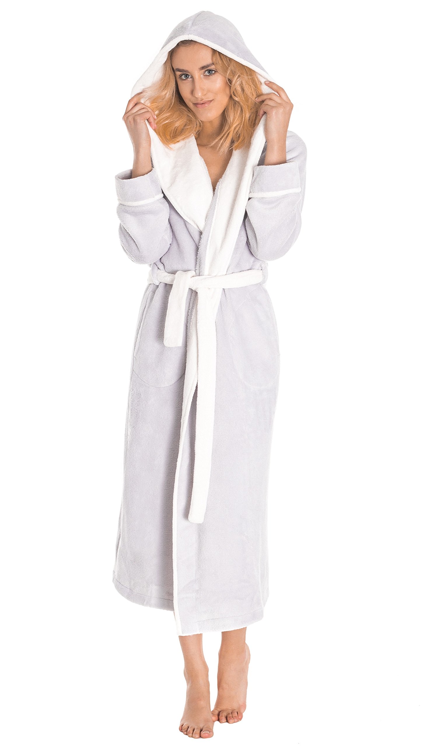 LEVERIE Longue robe de chambre polaire hiver femme. Fabriquée dans l'UE.