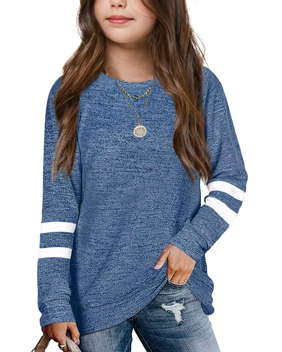 Apbondy Girls Shirts Casual Long Sleeve Crewneck Loose Sweatshirts