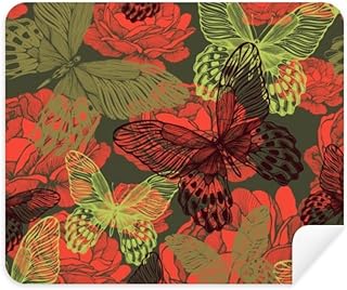 Vintage Butterfly on Roses Cleaning Cloth Screen Cleaner 2pcs Suede Fabric