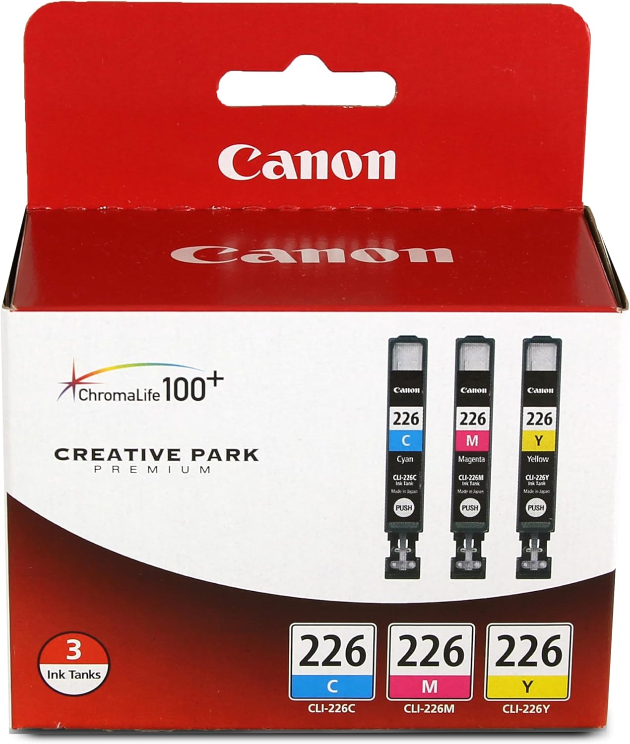 Canon CLI-226 Genuine Three Color Multi Pack, Compatible with iP4820, MG5220, MG5120, MG6120, MG8120, MX882, iX6520, iP4920, MG5320, MG6220, MG8220, and MX892 Printers