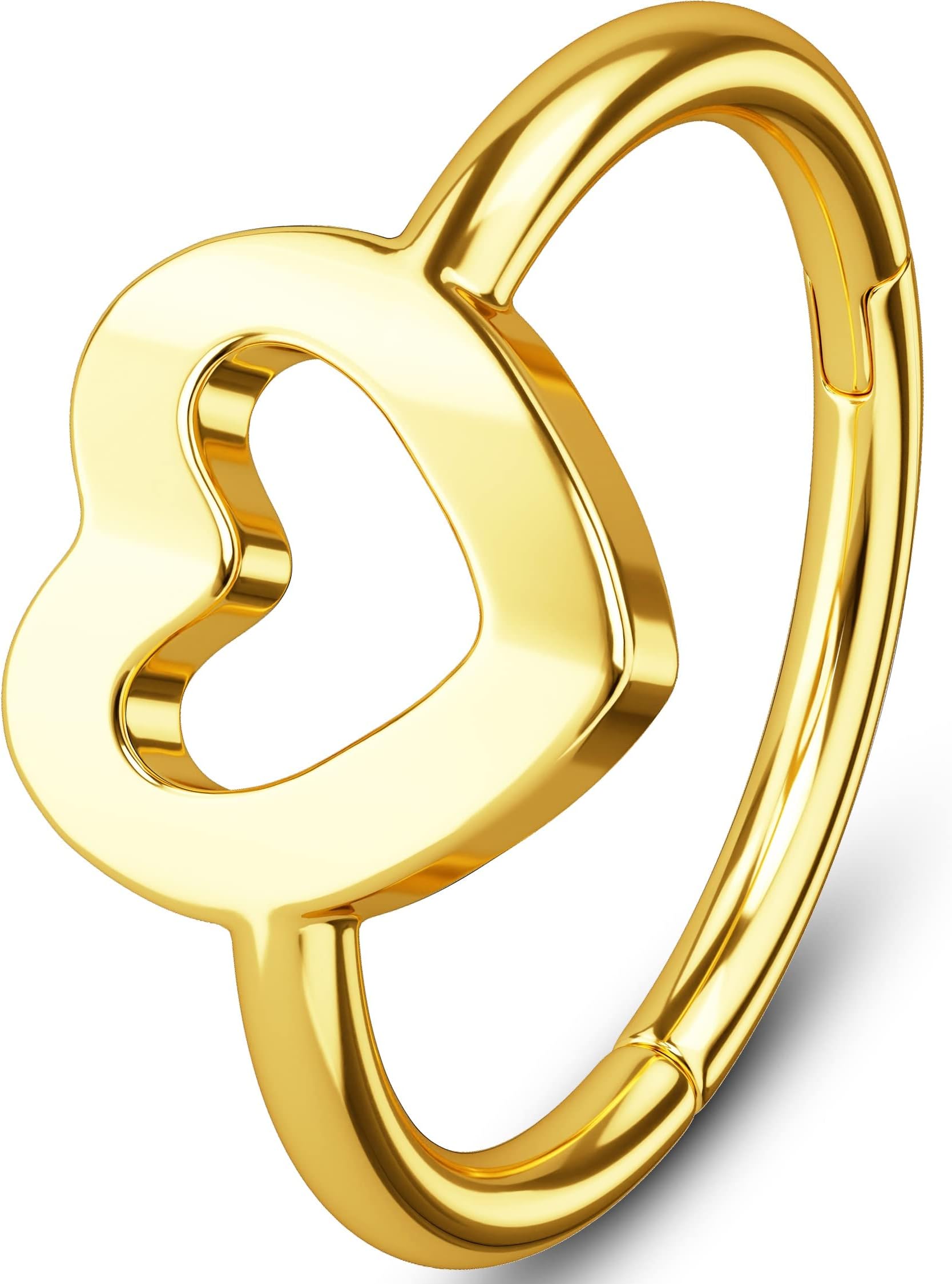 OUFERHelix Earring 16G Tragus Ring 316L Stainless Steel Heart Helix Piercing Ring Jewllery Hinged Segment Conch Piercing Earring Septum Rings Piercing Jewellery