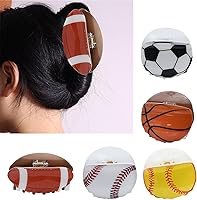 Vista 8 de Pinzas de garra, pinzas de pelo únicas de béisbol, baloncesto, fútbol, para mujeres y niñas, agarre para el cabello, pasadores para el cabello