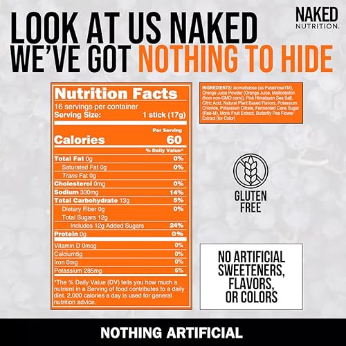 Miniatura 3 de Naked ade Grape - Polvo de bebida deportiva que mejora el rendimiento, polvo de electrolitos, sin OMG ni edulcorantes artificiales, sin gluten, sin