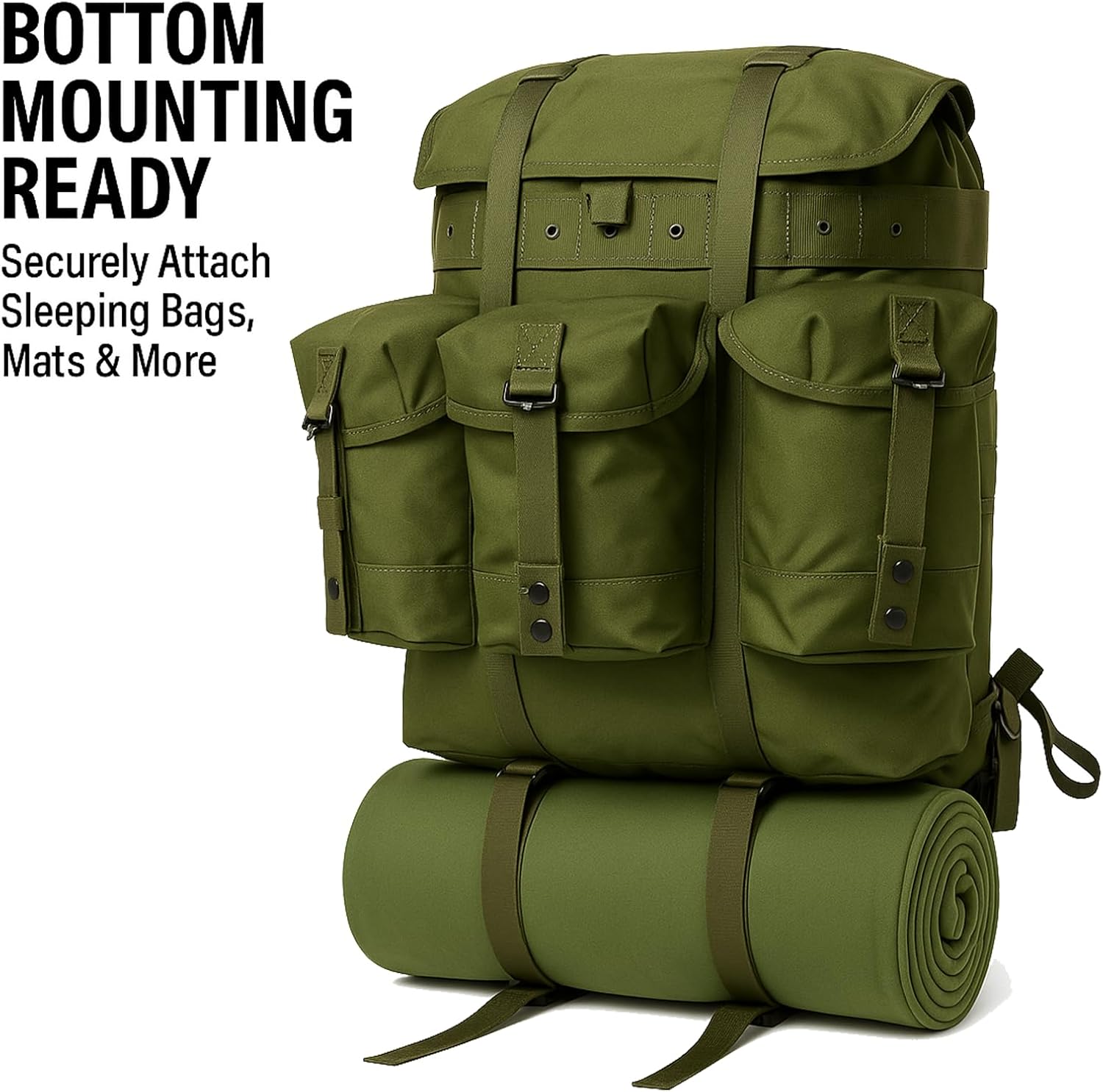 MT Military Alice Pack Medium Army Survival Combat ALICE Rucksack Backpack 50L Olive Drab - Image 5