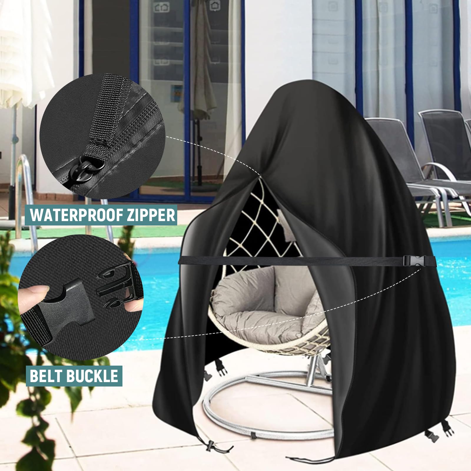 Housse pour Fauteuil Suspendu Œuf De Jardin avec - Ø 180 X 200 cm