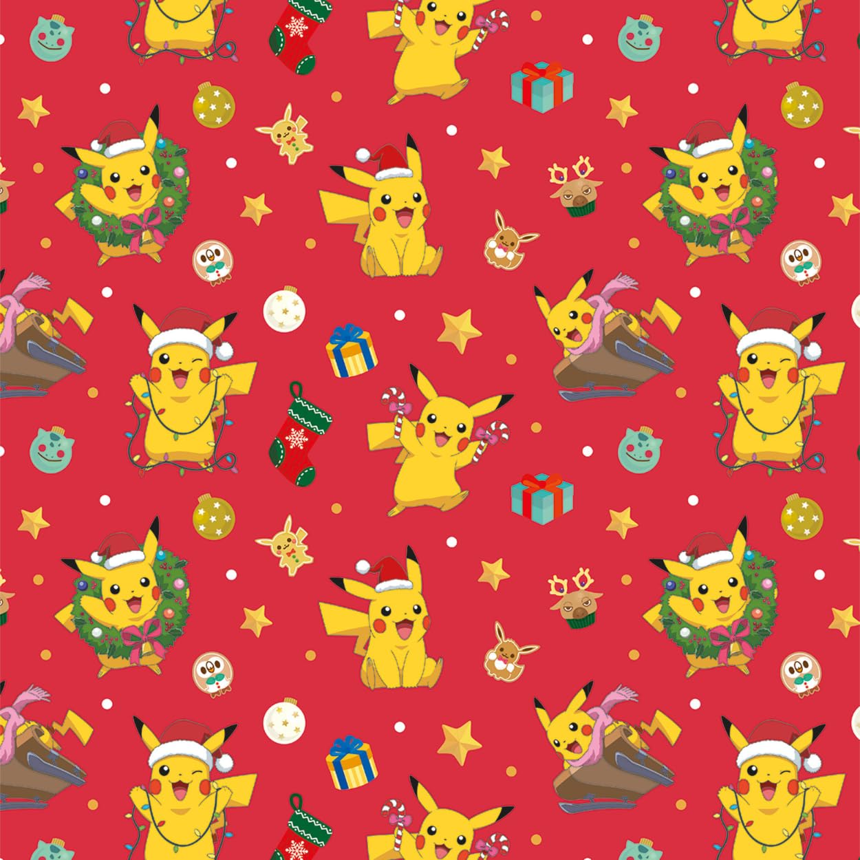 Danilo Promotions Ltd Pokemon Christmas Wrapping Paper - 4 Metres Roll Wrap Pokemon Christmas