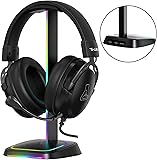 THE G-LAB K-Stand Néon RGB HUB - Headset Holder with LED Lighting | RGB Headphone Holder with On/Off Button, Choice of Colours & USB-A/USB-C Ports | Gaming Accessories & Gift Idea for Gamers - 1