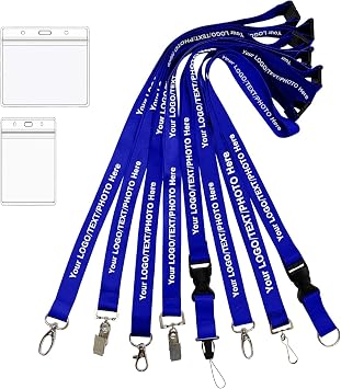 Custom Lanyards - 20-10000 Pcs Bulk - Customized Neck Lanyard with Text/Logo/Photo/Name/Message - Personalized for ID Badge, Event, Keys, Id Badges, Teacher, Office, Cruise, School, Companies