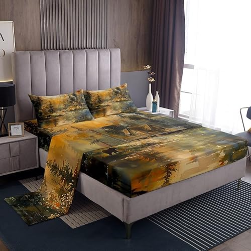 Miniatura 28 de jejeloiu Cow Skull Bed Sheets Set Twin Size Kids Longhorn Skull 3 Pieces Sheet with 16 Inch Deep Pockets for Boys Girls Teens Western Desert Bedding