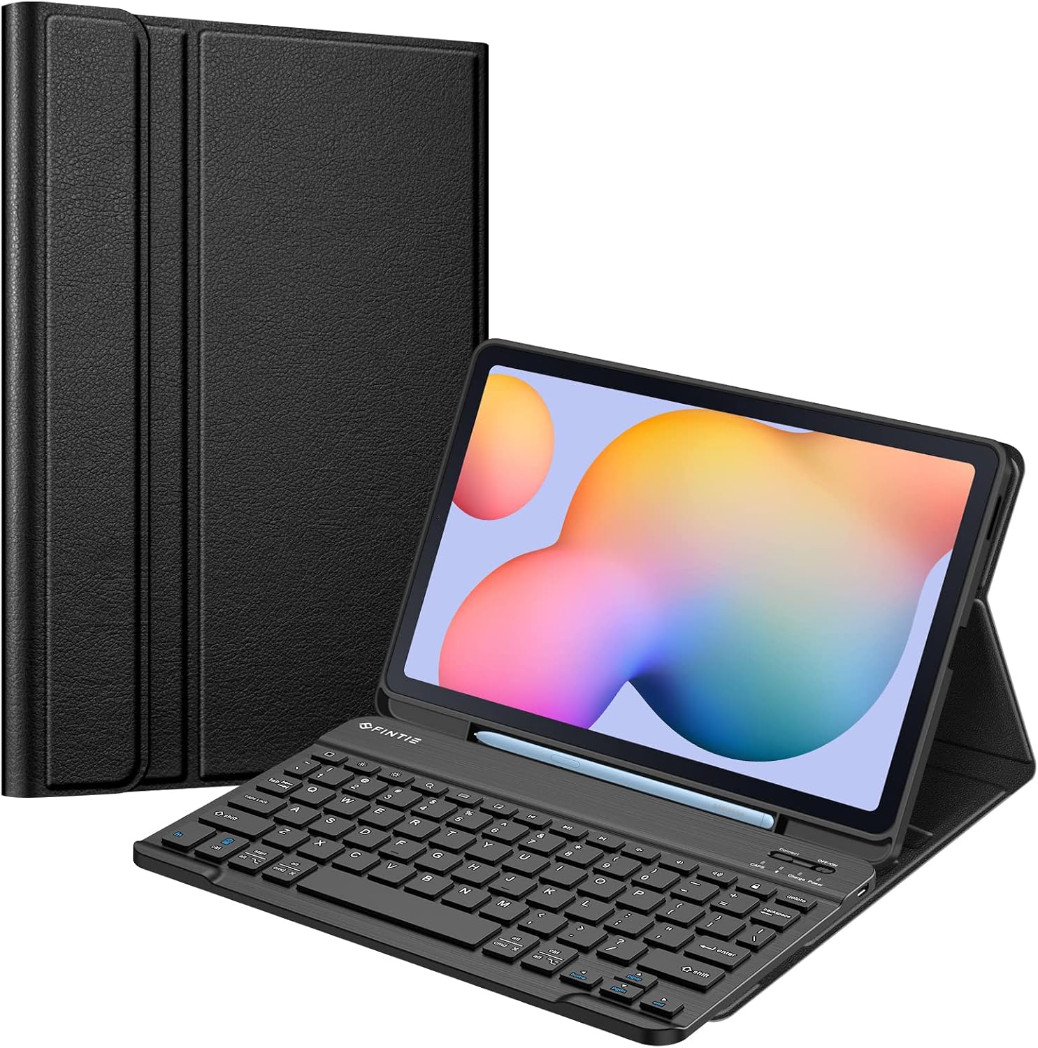 Fintie Keyboard Case for Samsung Galaxy Tab S6 Lite 10.4 Inch 2022/2020 Model (SM-P610/P613/P615/P619), Soft TPU Back Cover with S Pen Holder Detachable Wireless Bluetooth Keyboard, Black