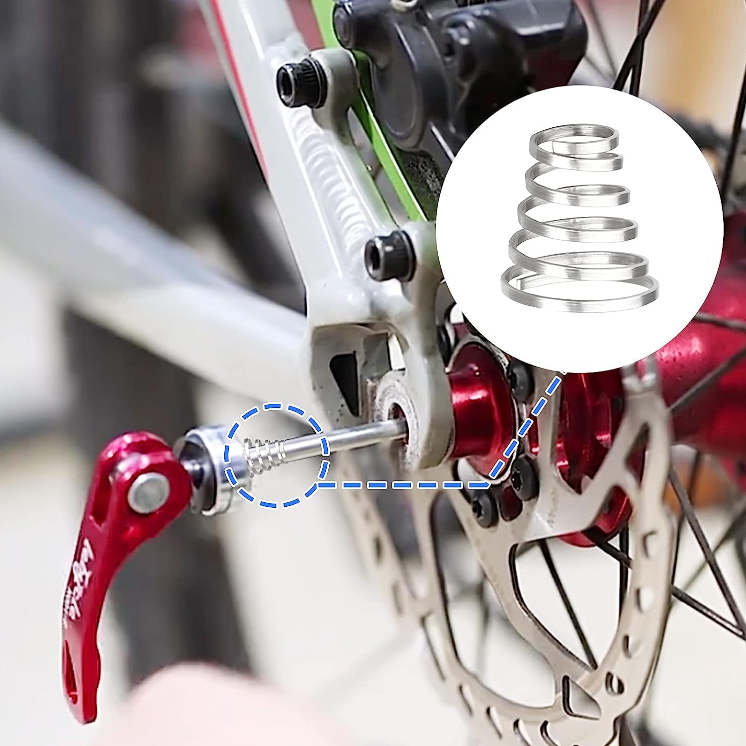 Molla per Bicicletta a Sgancio Rapido 20 Pezzi Acciaio Inossidabile Argento