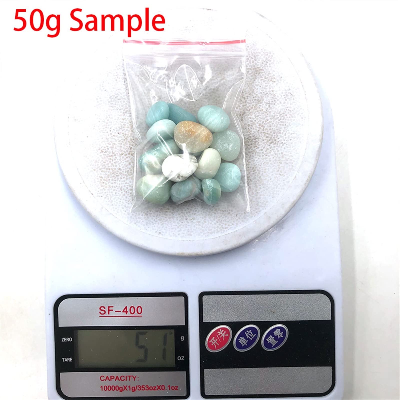50 g/Paquete de calcita del Caribe, Piedra Natural, Grava, Cristales de Cuarzo, decoración de la habitación del hogar, Acuario, pecera, jardín Inicio Colecciones