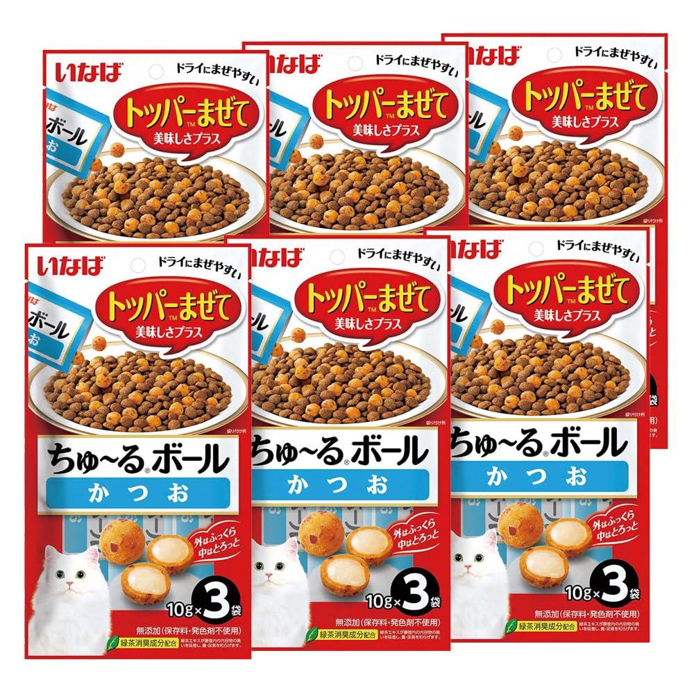 ちゅ〜るボール かつお 10g×3 いなば ちゅ〜るボール かつお 10g×3袋×6【まとめ買い