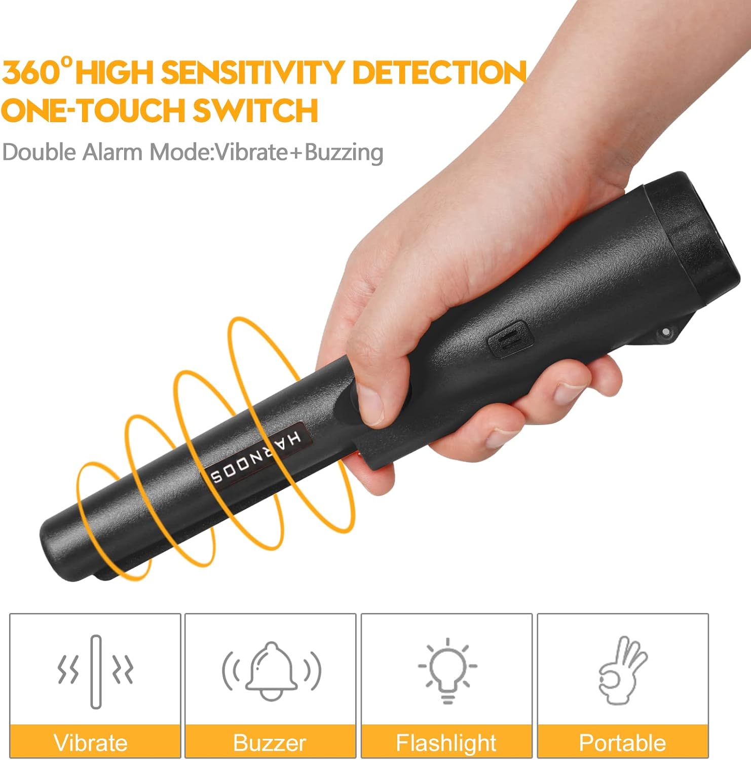 Metal Detector Pinpointer, Professional Handheld Pin Pointer Wand, 360° Search Treasure Pinpointing Finder Probe with Belt Holster for Adults Junior Kids