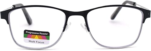 Miniatura 10 de Rectángulo de metal medio borde bisagra de resorte 3 gafas de lectura progresivas multifocales