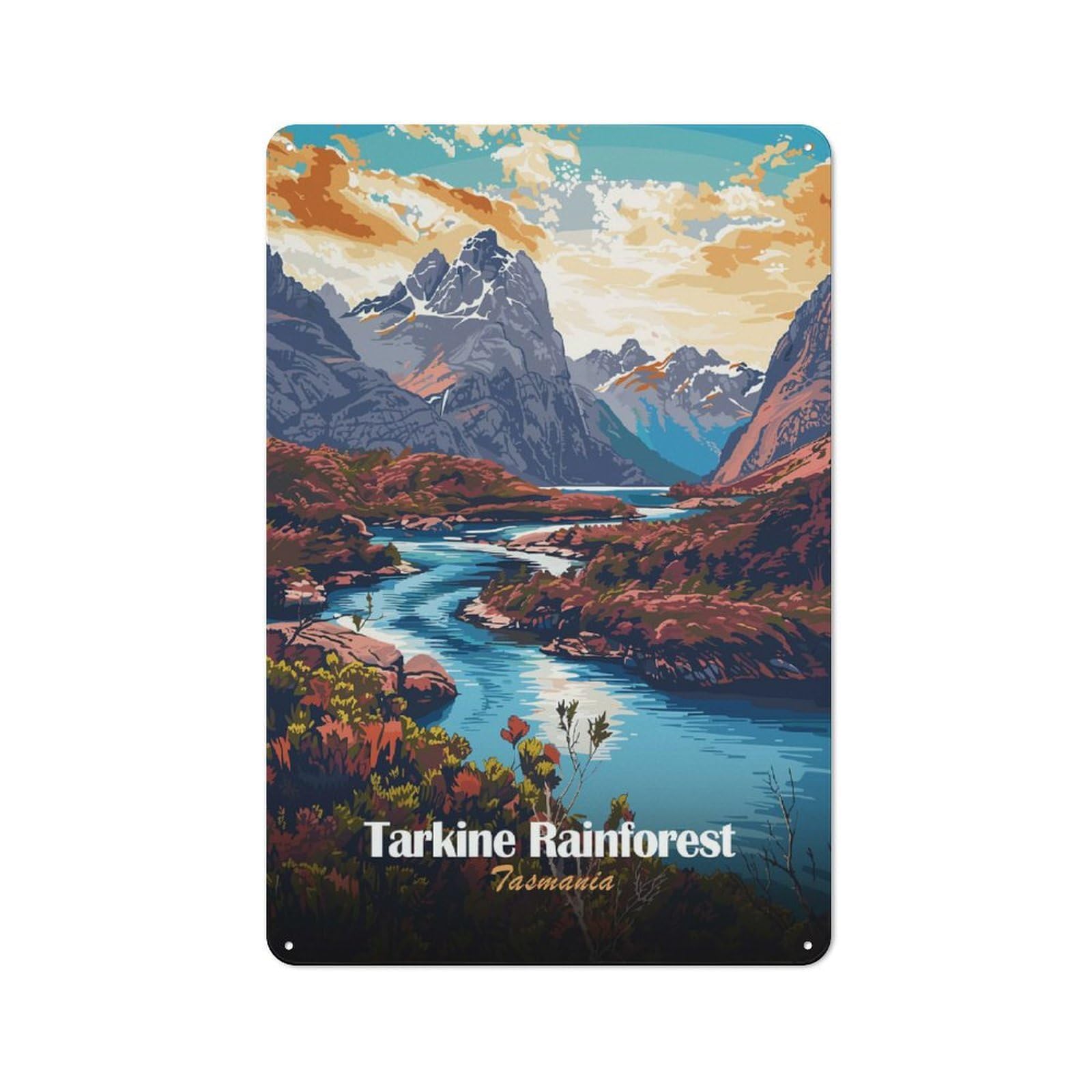 Junmoney Style-9 Tarkine Rainforest Tasmania Industrial-Style Metal Sign 30X20cm For Living Room Wall, For Collectors Decorating Living Rooms And Feature Walls