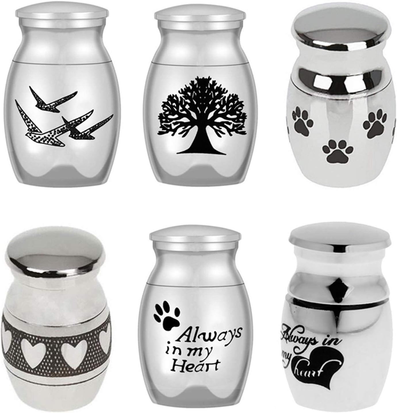 Titanium Steel Urns Pets Dog Cat Birds Mouse Cremation Ashes Urn Keepsake Casket Columbarium Pets Memorials (Color : 1) (2)