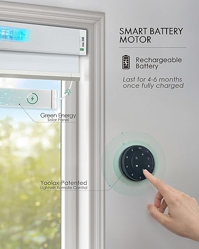Miniatura 4 de Yoolax Persianas celulares motorizadas compatibles con Alexa, persianas motorizadas para oscurecer la habitación, persianas inteligentes de panal