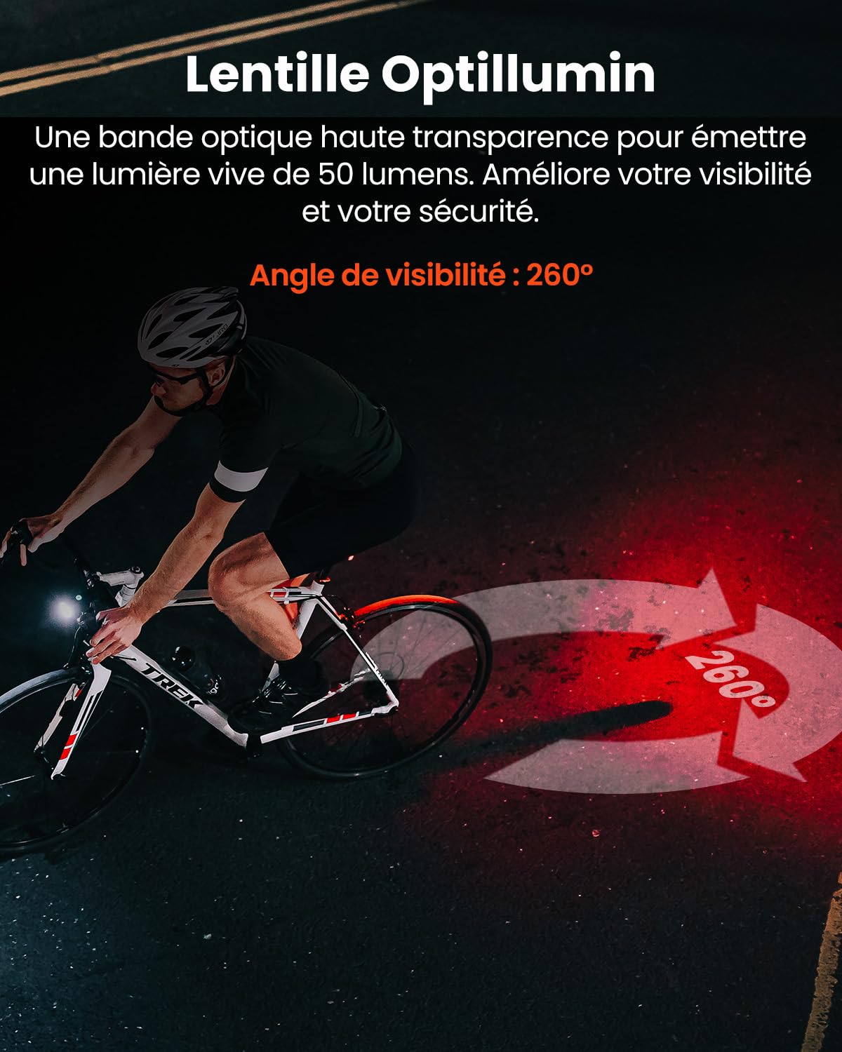 Magicshine SEEMEE 50 V2.0 Feu arrière de vélo avec USB C Rechargeable, 50 lumens, étanche IPX6, Feux arrière pour vélo de Nuit, Feux arrière intelligents pour vélo de sécurité