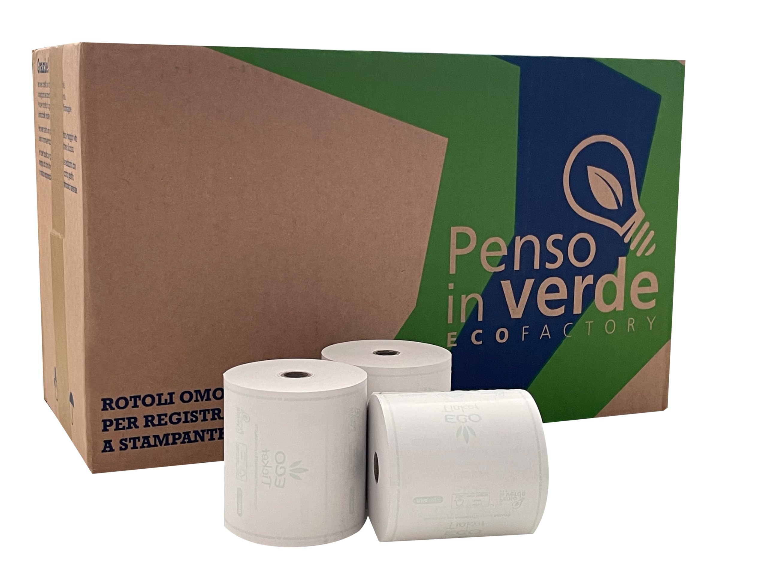 Carte Dozio - Rotoli di Carta Termica omologati, per pos e casse di ristorazione e bar - Confezione da 30 rotoli - Formato 79,5 mm x 80 metri, diametro interno 12 mm, 48 gr
