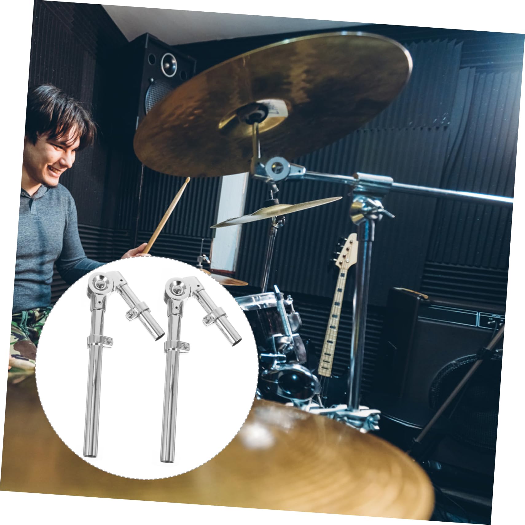 Supporto Per Tamburo Tom Set Di Supporti Per Tamburo in Metallo Color Argento Per Concerti