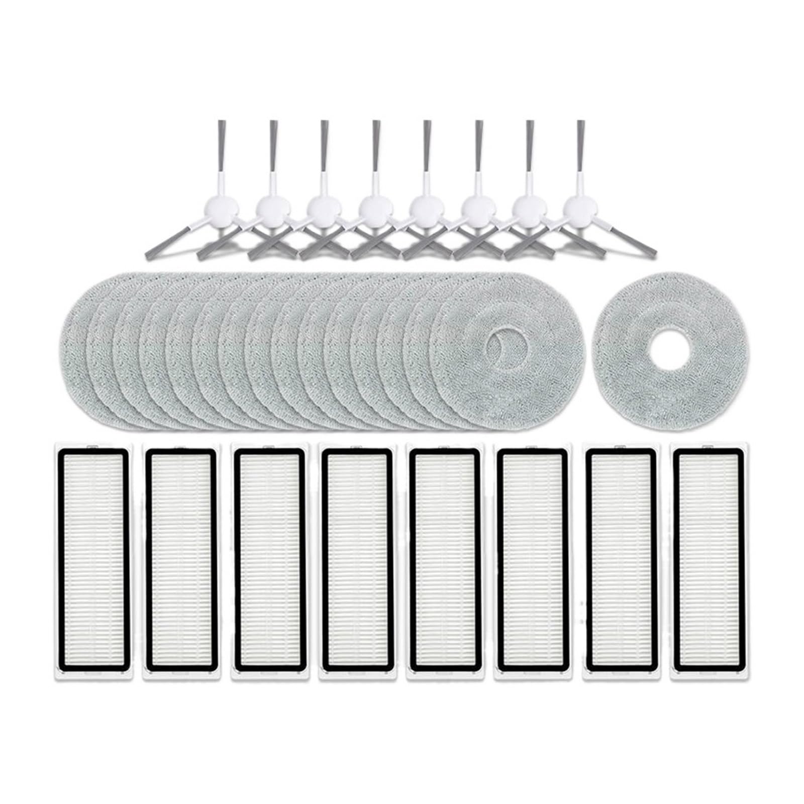 PORRSYDCD Main Brush Side Brush Hepa Filter Mop Rag Cloth Replacement Spare Parts，Compatible With Xiaomi S10+ / S10 Plus Robot Vacuum Accessories(Combination Pack 4)