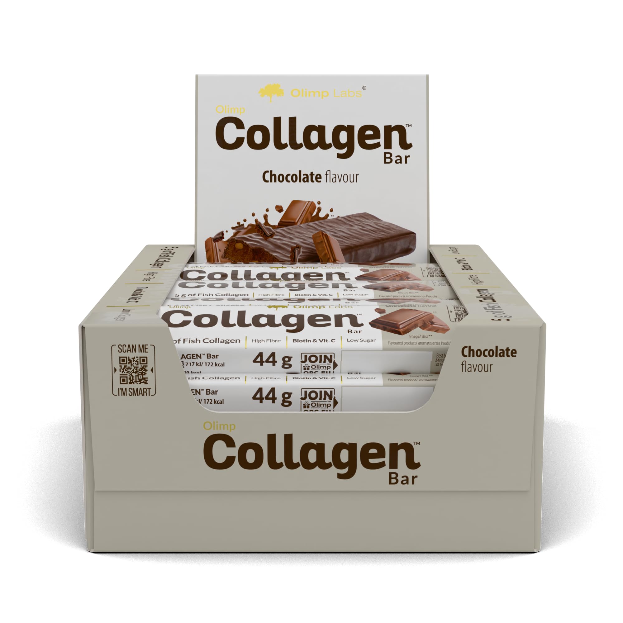 Olimp Proteinriegel - Collagen Bar 25 x 44g Chocolate | Powerbar Riegel