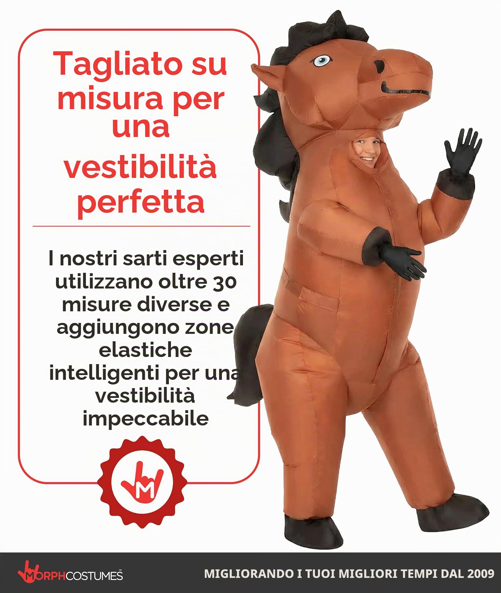 Morph Prancing Horse Costume Gonfiabile Cavallo Bambino, Costume Carnevale Halloween Cavallo Gonfiabile