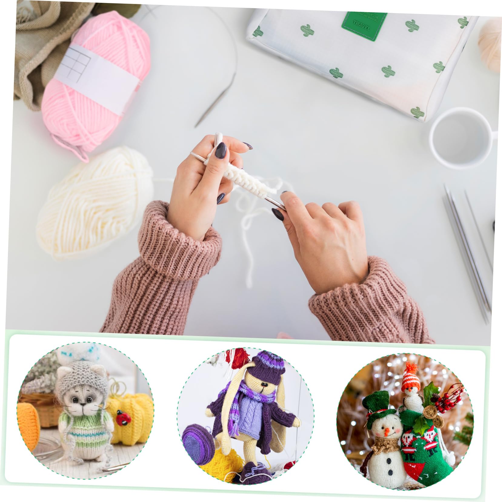 LALAFINA Uncinetto Kit per Principianti con Filato e Accessori Inclusi di Strumenti per Lavoro Maglia Ferri con Borsa di Trasporto Organizzata per Hobby di Tessitura e Artigianato
