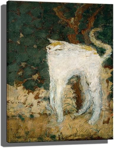 Póster estampado de Pierre Bonnard de The White Cat - Pintura vintage en lienzo, pósteres e impresiones artísticas para pared, cuadros para el hogar