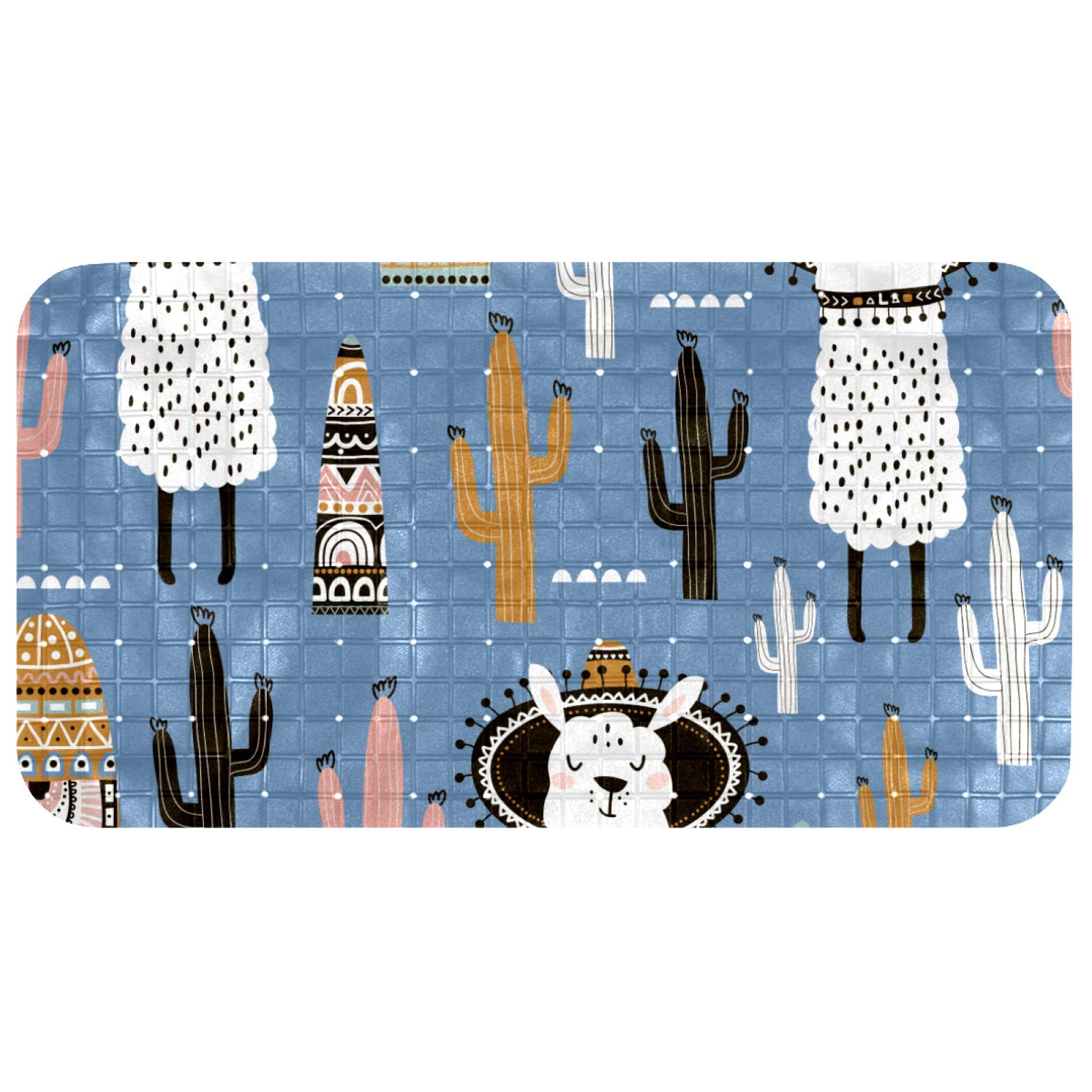 Alfombrilla de ducha ecológica Bennigiry antideslizante con diseño de cactus