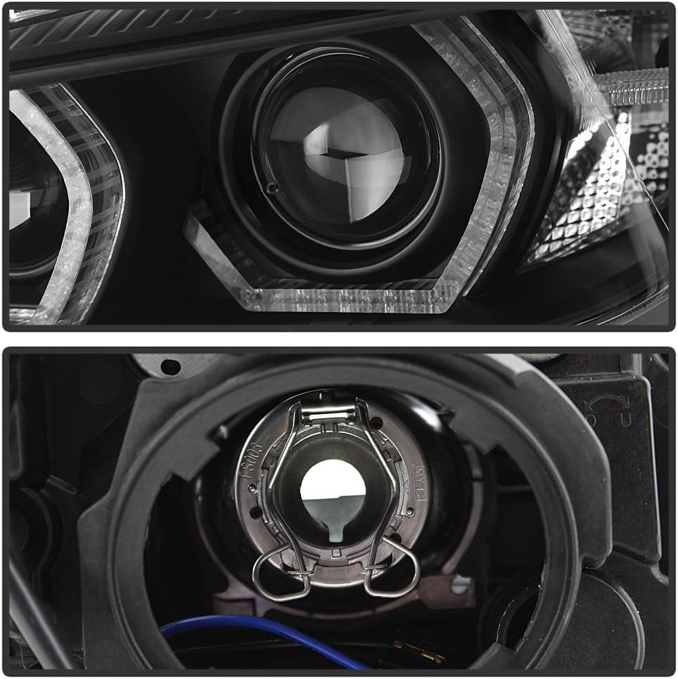 ACANII - For Black [F32 Style] 2012-2015 BMW F30 3-Series Sedan LED DRL Projector Headlights Headlamps Driver+Passenger