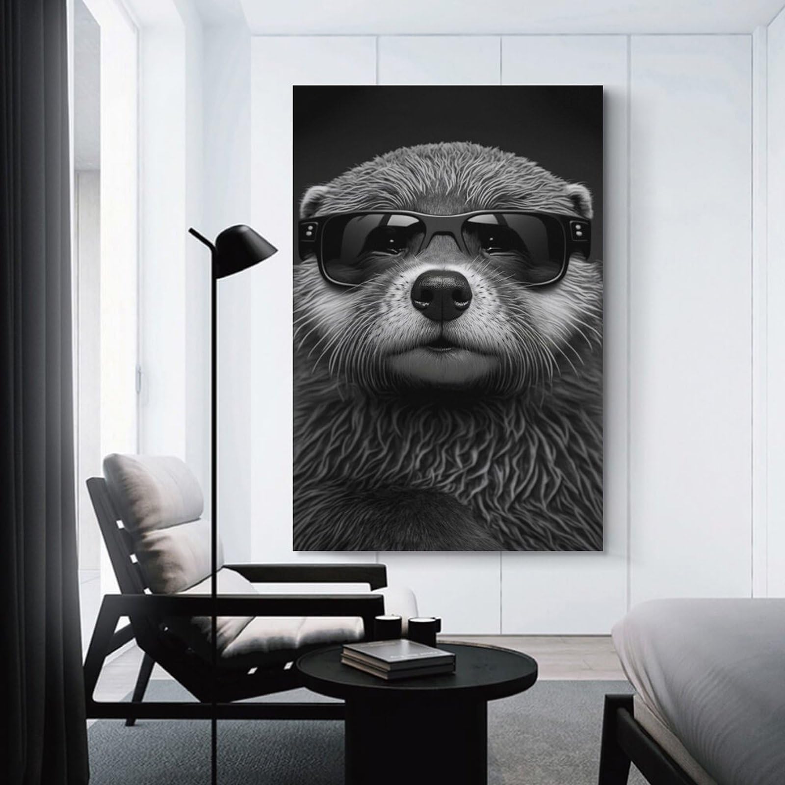 Junmoney Portrait of A Sea Otter Room Decor Wall Art 08x12inch(20x30cm), for Wall Displays, Bedrooms Or Room Updates, Ideal for Building A Coordinated Art Wall