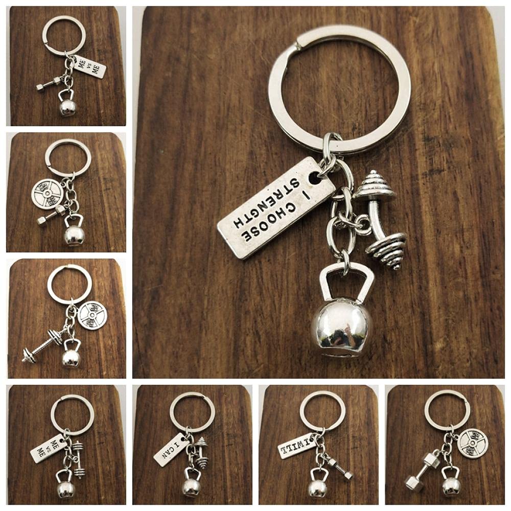 Portachiavi A Forma Di Manubrio – Ciondolo In Metallo Per Chiavi, Regalo Per Sportivi E Appassionati Di Fitness, Ideale Per Palestra, Viaggi E Ufficio