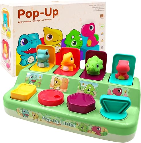 Juguete de actividad desplegable de dinosaurio para bebés y niños pequeños, regalo de desarrollo temprano para niños y niños a partir de 18 meses