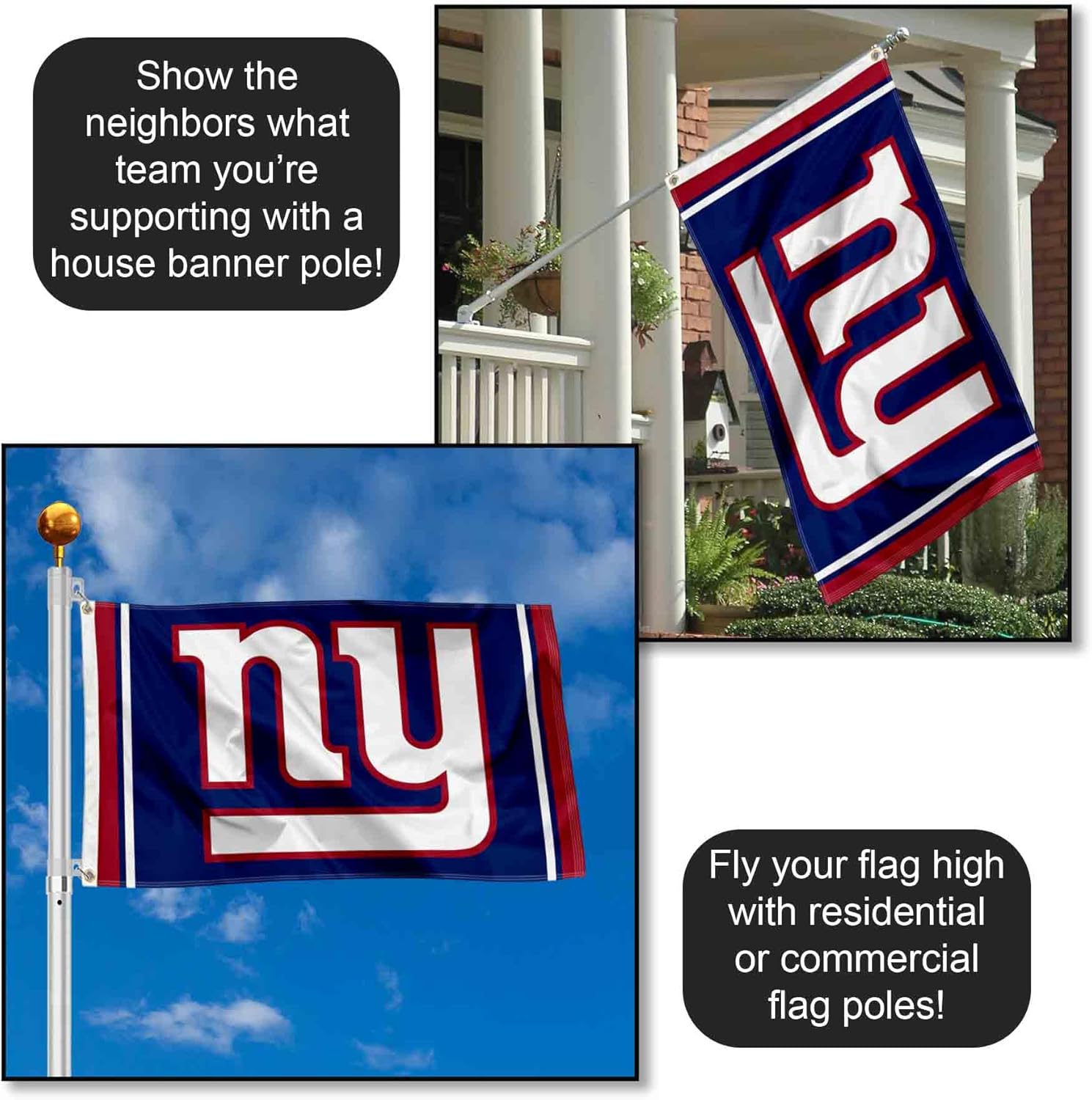 New York Giants NY Large 3x5 Flag - Image 3