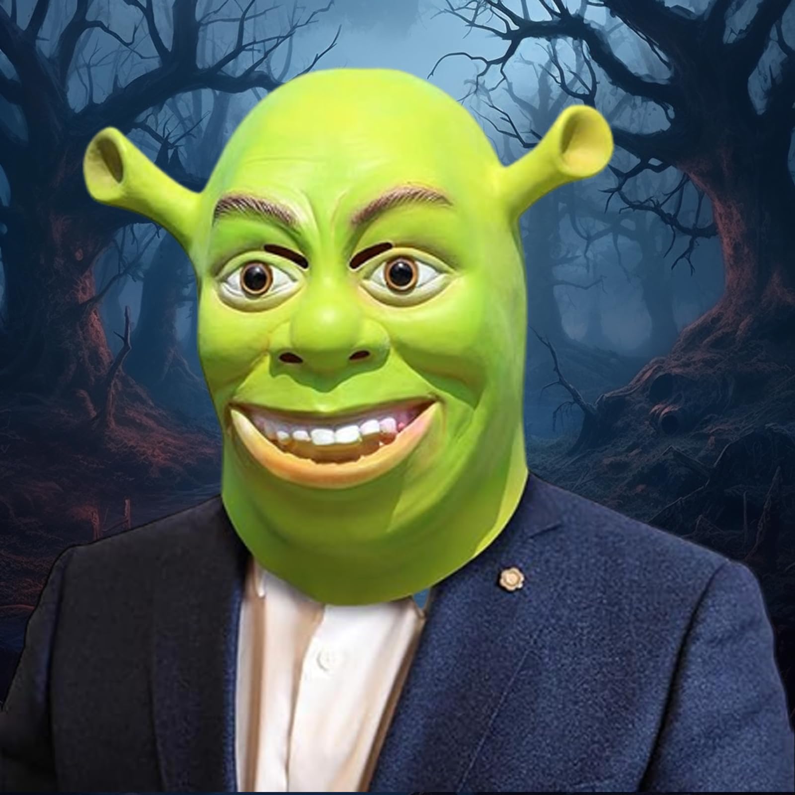 WORUIB Adult Shrek Costume Accessory, Funny Shrek Ears Mask for Cosplay & Halloween Parties, 30 cm x 30 cm - Image 4