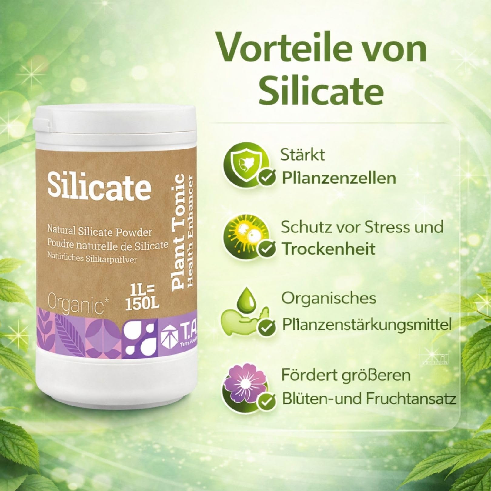 Weedness T.A. Silicate 5 Liter - Dünger Grow Tomaten Naturdünger NPK Orchideen Palmen Bio Gemüse Bonsai Organischer